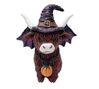 Générique Highland Cow Statue - Rustic Farmhouse Resin Figurine | Cattle Sculpture for Shelf, Desk, Or Mantel Decor Country Animal Western, Boho, Cabin Style Accent
