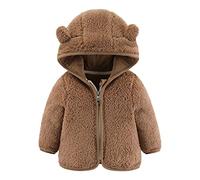 Générique Hiver Manteau à Capuche Polaire en Peluche Bébé Garcon Et Fille Enfant Vestes Manches Longues Mignon Ours Oreille Veste à Capuche Hiver Coton Manteau Unisexe Chaud Veste De 3 Mois à 29 Ans