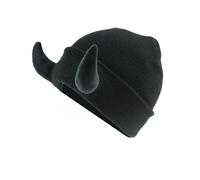 Générique Hiver Noir avec Cornes du Diable pour Hommes et Femmes, Bonnet avec Cornes de démon, pour l'hiver, Ski Chaud en Plein Bonnet Hiver Chic Et Chaud (Black, One Size)