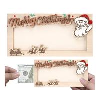 Générique Holiday Cash Holder - Wooden Christmas Card for Gift Giving | Exquisite Cut Pattern with Cheerful Display Look, Party Decoration Accent, Holidays Lovers Families Friends Seasonal Money