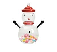 Générique Holiday Cookie Jar, Glass Snowman Canister with Lid, Decorative Treat Container, Festive Storage Display, Clear Seasonal Accent, for Tabletop Party Wedding Banquet Use 7.09x3.74 inches