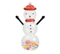 Générique Holiday Cookie Jar, Glass Snowman Canister with Lid, Decorative Treat Container, Festive Storage Display, Clear Seasonal Accent, for Tabletop Party Wedding Banquet Use 7.09x3.74 inches