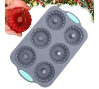 Générique Holiday Craft Molds - Christmas Silicone Tray for Party Fun | Silicone Material with 6 Hole Design, Wreath Ice Soap Making Accessory, Dessert, Cocktail, Cake, Candy Tool, Family Use