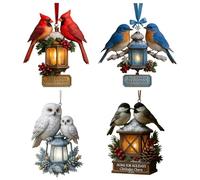 Générique Holiday Decor - Vibrant Birds Figurines, Lantern Decorations Hanging, Beautiful Shimmering Finish, Enhances Seasonal Display for Fireplace Door Wall Party Home Festival Living Room Garage