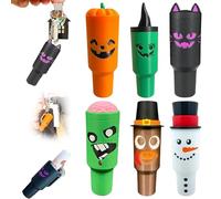 Générique Holiday Edition Mini Tumbler Keychain Container, Halloween Mini Cup Keychain Chapstick Holder, Halloween Keychains for Backpack Decor for Women Men (MAX)