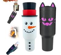 Générique Holiday Edition Mini Tumbler Keychain Container, Halloween Mini Cup Keychain Chapstick Holder, Halloween Keychains for Backpack Decor for Women Men (2pcsI)