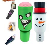 Générique Holiday Edition Mini Tumbler Keychain Container, Halloween Mini Cup Keychain Chapstick Holder, Halloween Keychains for Backpack Decor for Women Men (2pcsC)