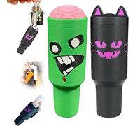 Générique Holiday Edition Mini Tumbler Keychain Container, Halloween Mini Cup Keychain Chapstick Holder, Halloween Keychains for Backpack Decor for Women Men (2pcsG)