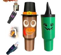 Générique Holiday Edition Mini Tumbler Keychain Container, Halloween Mini Cup Keychain Chapstick Holder, Halloween Keychains for Backpack Decor for Women Men (2pcsB)