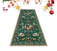 Générique Holiday Runner Carpet - Christmas Snowmen with Santa Claus Mat Vibrant Festive Patterns, Brings Warmth for Cheer Indoor Spaces, Ideal Bedrooms, Living Rooms, Bathrooms, Kitchens, Hallways