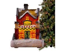Générique Holiday Village Houses - Christmas Village | LED Lighted Tabletop House Figurines | Light Up Small Villages House for Storefront Window Shelf Holiday Apartment Winter | Desktop Decoration