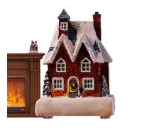 Générique Holiday Village Houses - Christmas Village | LED Lighted Tabletop House Figurines | Light Up Small Villages House for Storefront Window Shelf Holiday Apartment Winter | Desktop Decoration