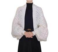 Générique Hollow Out Knitted Shawl Coat for Women Lightweight Open Front Crochet Cardigan Wrap Breathable Knit Cape Beach Cover Up
