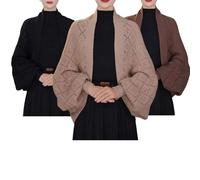 Générique Hollow Out Knitted Shawl Coat for Women Lightweight Open Front Crochet Cardigan Wrap Breathable Knit Cape Beach Cover Up