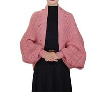 Générique Hollow Out Knitted Shawl Coat for Women Lightweight Open Front Crochet Cardigan Wrap Breathable Knit Cape Beach Cover Up