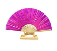 Générique Holographic Folding Hand Fan - Large Handheld Festival Dance Fan | Club Accessory | Decorative Foldable Fan For Weddings, Performances, Costumes, And Creative Display