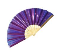 Générique Holographic Folding Hand Fan - Large Handheld Festival Dance Fan | Club Accessory | Decorative Foldable Fan For Weddings, Performances, Costumes, And Creative Display