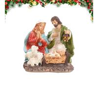 Générique Holy Family Statue, Nativity Scene Jesus Figurine, 3.74x3.14 inches Resin Christmas Decorations for Desk Display, Fireplace, Bookshelf, Dorm, Indoor Bedroom, Living Room, Hotel Table Decor