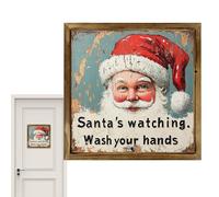 Générique Home Decor - Vintage Santa Claus Art, Wood Framed Slogan Print, Christmas Wall Display, Winter Season Ornamentation, Kitchen Bathroom Living Room Tabletop Accessory, 8x8in