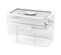 Générique Home Medication Case, 28.5x17x15.5cm 3-Tier PP Medicine Organizer, Removable Tray, Tools Container, for Family Healthcare, Emergencies Supplies