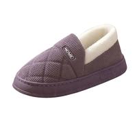 Générique Home Slippers For Women Soft Plush Fuzzy Winter Holiday Slippers Comfy Bedroom Indoor Outdoor Shoes Chaussures Plates Taille 8 (Purple, 44)