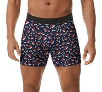 Générique Homme Boxer Imprimé Visages Bonnets De Noël Coupe Ajustée | Slip Ceinture Élastiquée , Sous-Vêtement Masculin, Portrait Humoristique, Caleçon Discret,pour La Chambre À Coucher
