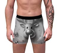 Générique Homme Boxer Slip Ceinture Élastiquée Renne Doré Imprimé Jambes | Caleçon À Taille Souple Serrée, Sous-Vêtement Monsieur, Style Saisonnier Sur Habit, Tenue Intime, Pour Réveillons