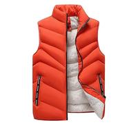 Générique Homme Doudoune sans Manches, Gilet Veste Running Homme Couleur Unie Ultra Légère Matelassée Coupe Regular Vetement avec Fermeture Éclair Casual Chaud Blouson sans Capuche