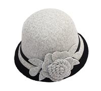 Générique Homme Feutre Femmes Automne et Hiver Fleurs Haut Rond Casquette de Bassin de pêcheur décontracté Petit Chapeau Melon Parapluie Homme (GY2, M)