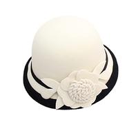 Générique Homme Feutre Femmes Automne et Hiver Fleurs Haut Rond Casquette de Bassin de pêcheur décontracté Petit Chapeau Melon Parapluie Homme (D, M)