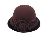 Générique Homme Feutre Femmes Automne et Hiver Fleurs Haut Rond Casquette de Bassin de pêcheur décontracté Petit Chapeau Melon Parapluie Homme (B, M)