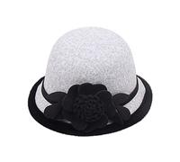 Générique Homme Feutre Femmes Automne et Hiver Fleurs Haut Rond Casquette de Bassin de pêcheur décontracté Petit Chapeau Melon Parapluie Homme (GY1, M)