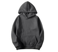 Générique Homme Hoodie Décontracté Sport Sweats à Capuche Classique Travail Pull en Plein Air Col Rond Sweat-Shirt Manche Longue Couleur Unie Vêtements Mes Commandes Gris 3XL