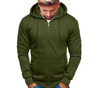 Générique Homme Sweat-Shirt a Capuche avec Fermeture Eclair Hoodie Sweat Zippe Manches Longues Temps Libre Sport Fitness Outdoor Basic Casual Veste Polaire Homme avec capuche (Vert, XXL)