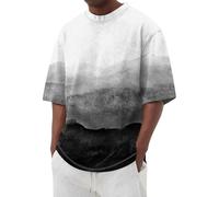 Générique Homme T-Shirt Manches Courtes Imprimé Dégradé Aquarelle Coupe Ample T-Shirt Basique pour Printemps été Tous Les Jours Muscle Tee Sport Respirant Hip Hop Hauts Y2k Streetwear