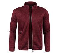 Générique Homme tricoté Cardigan Casual Full Zip pull Stand col doux classique polyvalent confortable velours fin pull chaud manteau extérieur travail marche