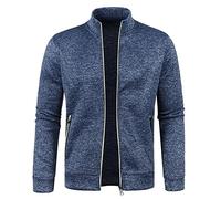 Générique Homme tricoté Cardigan Casual Full Zip pull Stand col doux classique polyvalent confortable velours fin pull chaud manteau extérieur travail marche