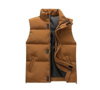 Générique Homme Veste sans Manche, Gilet Sport Veste pour Homme Ultra Légère Matelassée Couleur Unie Coupe Regular Tenues avec Fermeture Éclair Mode Et Simple Manteau sans Capuche
