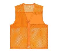 Générique Hommes Blanc Adult Unisex Activity Vest Hollow Out Mesh Supermarket Vest Social Service T-shirts En Coton Polyester (Orange, M)