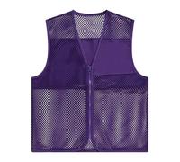 Générique Hommes Blanc Adult Unisex Activity Vest Hollow Out Mesh Supermarket Vest Social Service T-shirts En Coton Polyester (Purple, XXXL)