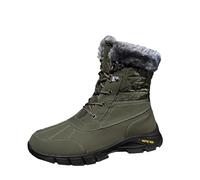 Générique Hommes bottes de neige extérieur épais et en peluche chaud coton haut haut antidérapant et résistant à l'usure bottes de randonnée à long tube (Green,42)