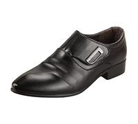 Générique Hommes d'affaires Pointu-Toe Chaussures Cuir À Bout Pointu Homme Mariage Dressing Oxford sans Lacets Habillées Formelles Oxfords Chaussures De Costume Tendance pour Homme Noir 41