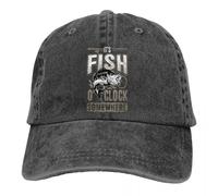 Générique Hommes Dames Mode C’est Poisson O’Clock Quelque Part Casquette de Baseball Hommes Chapeaux Femmes Visière Protection Snapback Carpe Pêche Art Culture Caps Unisexe Cadeau