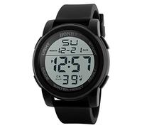 Générique Hommes Digital Poignet De Militaire Sport Analogique LED Montre Montre pour Hommes Bracelet Montre Cuir Large (Black, One Size)