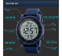 Générique Hommes Digital Poignet De Militaire Sport Analogique LED Montre Montre pour Hommes Bracelet Montre Cuir Large (Blue, One Size)
