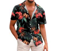 Générique Hommes Funky Hawaïenne Chemises à Manches Courtes Button Down Vacances Ete Aloha Imprimé Plage Casual Vintage Hawaii Chemise à Fleurs Tropical Plage Voyage Casual