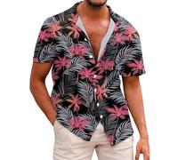 Générique Hommes Funky Hawaïenne Chemises à Manches Courtes Button Down Vacances Ete Aloha Imprimé Plage Casual Vintage Hawaii Chemise à Fleurs Tropical Plage Voyage Casual