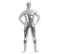 Générique Hommes Sexy Cuir Verni Tout Inclus Ouvrir Affronter Combinaison Serré Fermeture Éclair Combinaison Boîte De Nuit DS Halloween Scène Vêtements