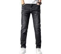 Générique Hommes Slim Casual Jeans Stretch Tight Comfort Straight Jeans Pantalons Mode Classique Stretch Jeans (Noir,38)