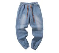 Générique Hommes Street Original Grande Taille élastique à Lacets Pantalon Jambe Pantalon Jean décontracté J Pantacourt#Y